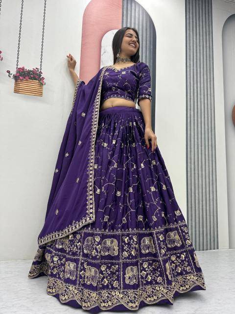 Tapi 318 crepe Purple Surat designer lehenga choli market